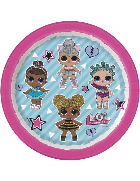 PIATTO CARTA 18 CM LOL SURPRISE PZ. 8 PLASTIC FREE - L'Officina