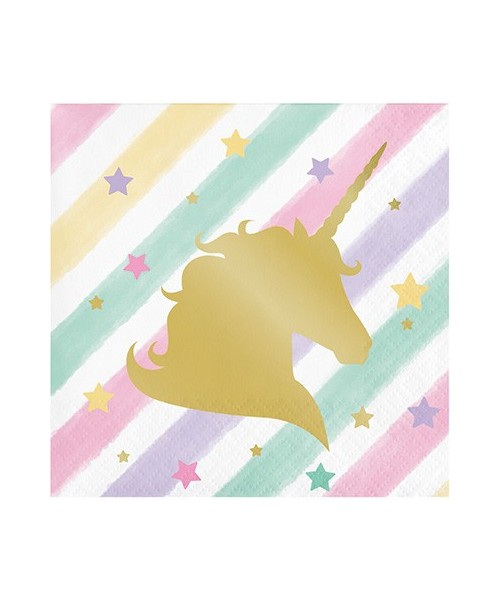 TOVAGLIOLO 25X25 UNICORN SPARKLE 16PZ - L'Officina delle feste