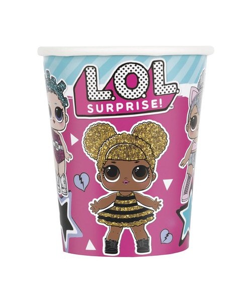 BICCHIERE CARTA LOL SURPRISE 266ML PZ. 8 PLASTIC FREE -