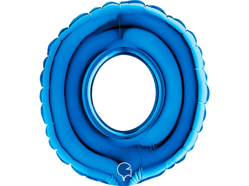 PALLONE NUMERO MYLAR MINI 0 (ZERO) BLU 18CM - L'Officina delle