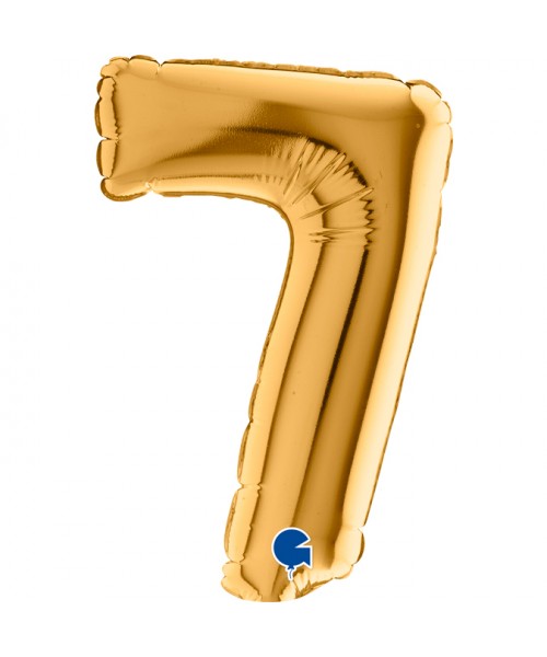 PALLONE NUMERO MYLAR MINI 7 ORO CM. 18 - L'Officina delle feste