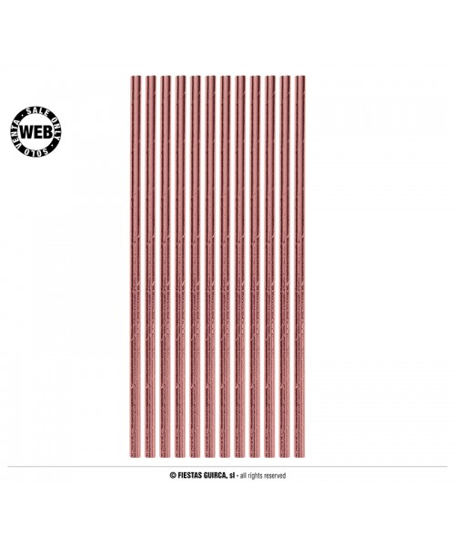 10 CANNUCCE IN CARTA ROSE GOLD 12PZ 20CM - L'Officina delle