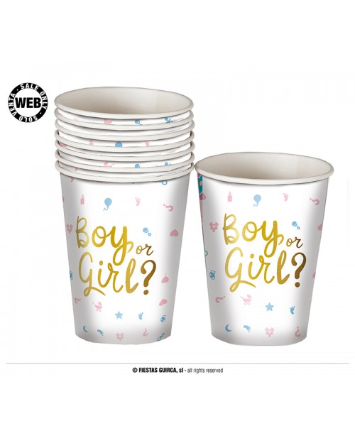 BICCHIERE CARTA BOY OR GIRL? STAMPA ORO 6PZ - L'Officina delle