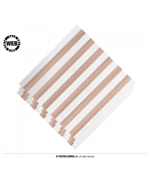TOVAGLIOLI 33X33 CM ROSE GOLD BIANCHI A RIGHE 12PZ - L'Officina