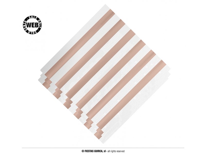 TOVAGLIOLI 33X33 CM ROSE GOLD BIANCHI A RIGHE 12PZ - L'Officina