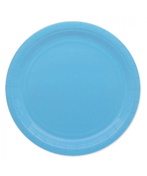 25 PIATTI CARTA 24 CM ECOLOR CELESTE PLASTIC FREE - L'Officina