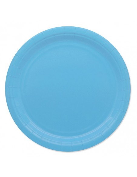 25 PIATTI CARTA 24 CM ECOLOR CELESTE PLASTIC FREE - L'Officina 25 PIATTI CARTA 24 CM ECOLOR CELESTE PLASTIC FREE - L'Officina