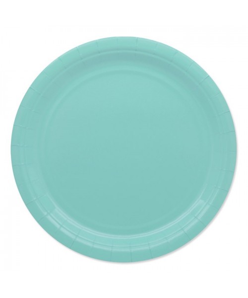 25 PIATTI CARTA 24 CM ECOLOR ACQUA MARINA PLASTIC FREE -