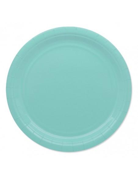 25 PIATTI CARTA 24 CM ECOLOR ACQUA MARINA PLASTIC FREE - 25 PIATTI CARTA 24 CM ECOLOR ACQUA MARINA PLASTIC FREE -