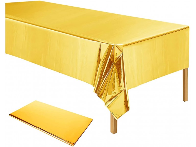 TOVAGLIA PLASTICA ORO LUCIDA 1,37X2,74 - L'Officina delle feste