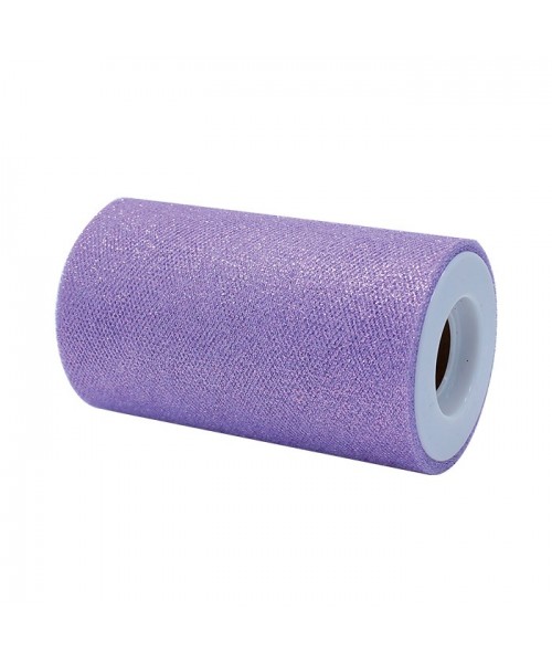 ROTOLO TULLE CM.12,5X25MT GLICINE GLITTER - L'Officina delle
