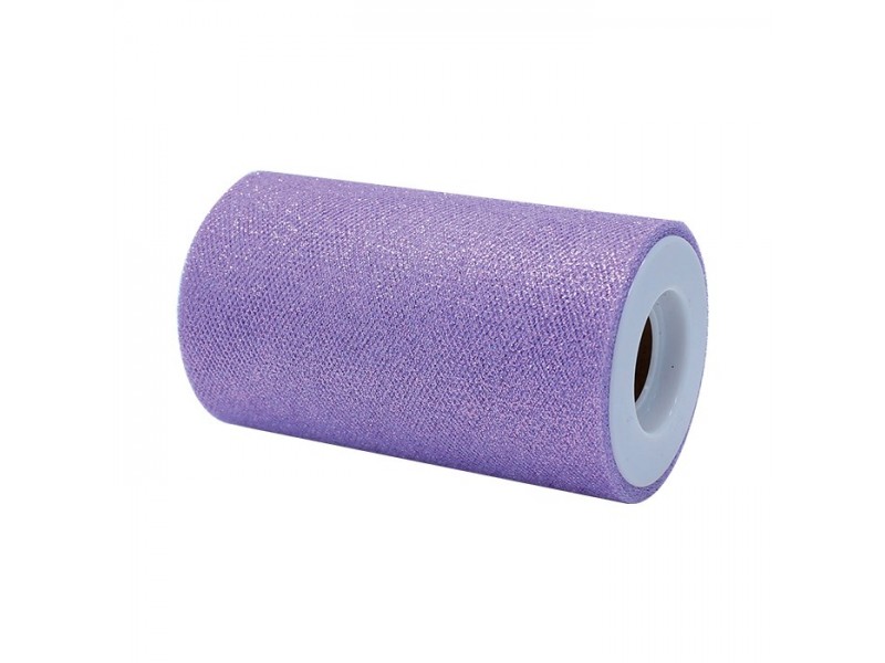 ROTOLO TULLE CM.12,5X25MT GLICINE GLITTER - L'Officina delle