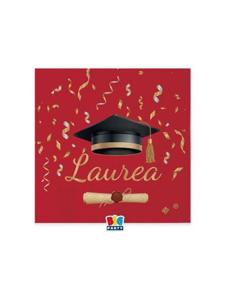 20 TOVAGLIOLINI 25X25 LAUREA GLAMOUR - L'Officina delle feste