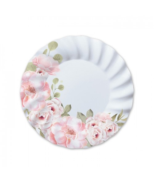 8 PIATTI CM.25 FLORAL - L'Officina delle feste