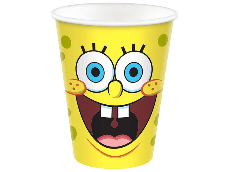 BICCHIERE CARTA SPONGEBOB 8PZ 250ML - L'Officina delle feste