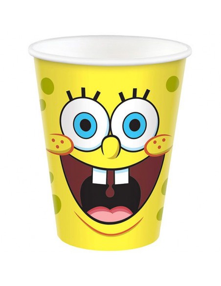 BICCHIERE CARTA SPONGEBOB 8PZ 250ML - L'Officina delle feste