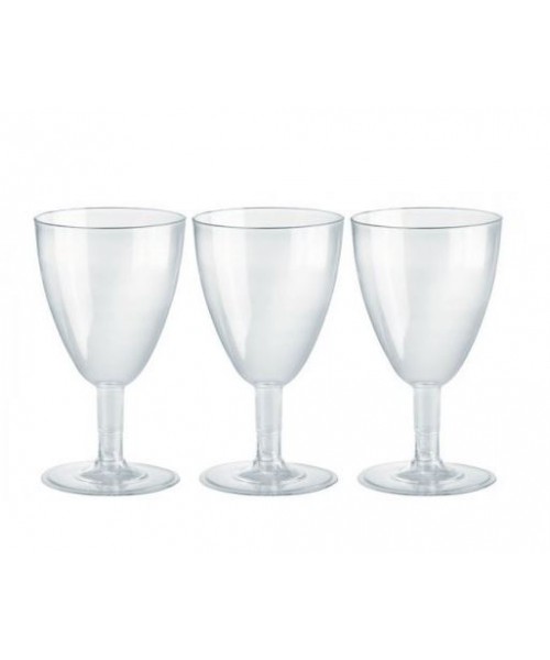 BICCHIERE PLASTICA ACQUA/VINO 20PZ TRASPARENTI - L'Officina