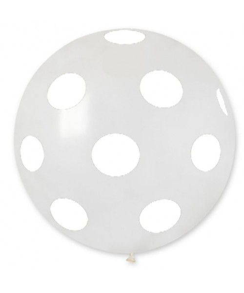 MONGOLFIERA LATTICE 30"/80cm TRASPARENTE STAMPA POIS BIANCHI -