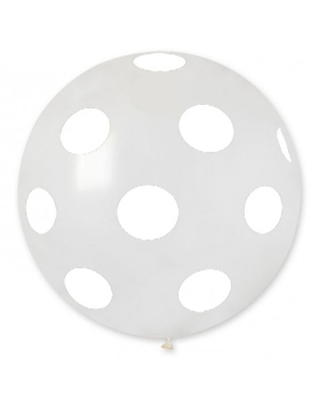 MONGOLFIERA LATTICE 30"/80cm TRASPARENTE STAMPA POIS BIANCHI -