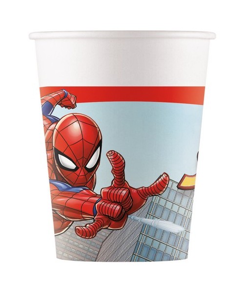BICCHIERE CARTA 200ML SPIDERMAN CRIME FIGHTER 8PZ - L'Officina