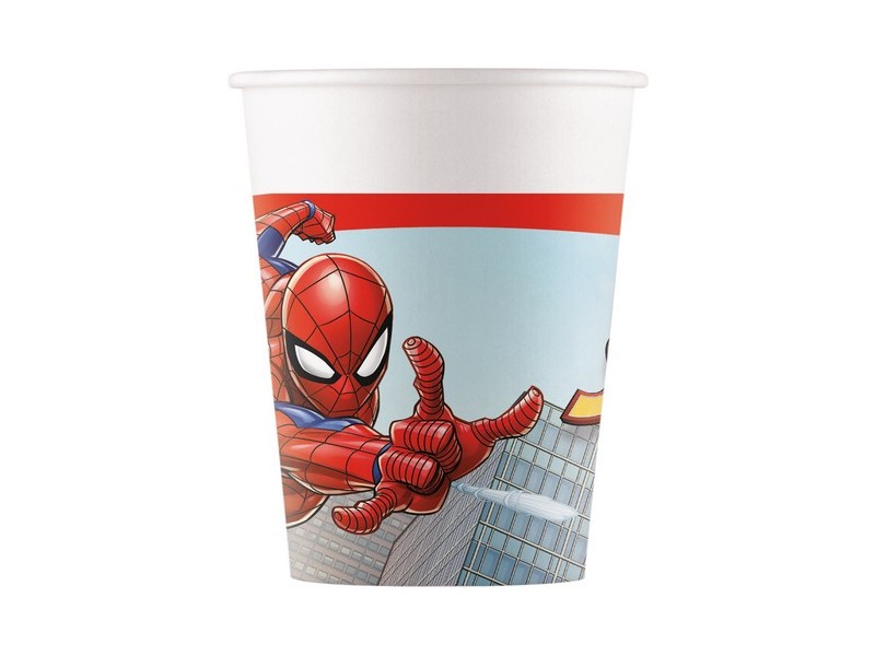 BICCHIERE CARTA 200ML SPIDERMAN CRIME FIGHTER 8PZ - L'Officina