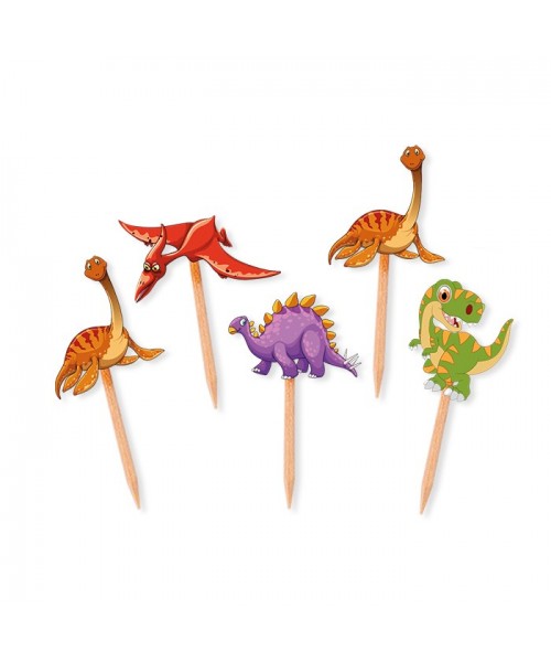 25 PICKS SAGOMATI DINOSAURI JURASSIC 4X7CM - L'Officina delle