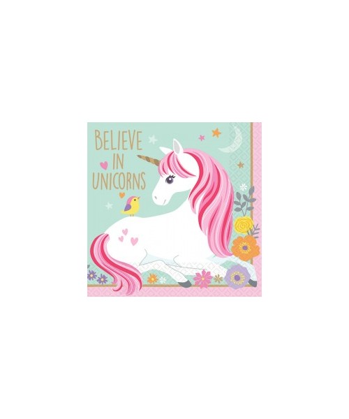 TOVAGLIOLO 25CM 16PZ MAGICAL UNICORN - L'Officina delle feste