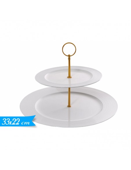 ALZATINA PLASTICA BIANCA 2 PIANI DIAM. 22/33CM 25H CM -