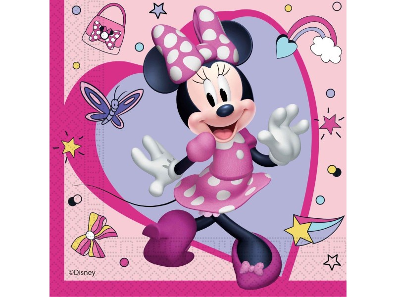 TOVAGLIOLO 33X33CM MINNIE HAPPY JUNIOR 20PZ - L'Officina delle