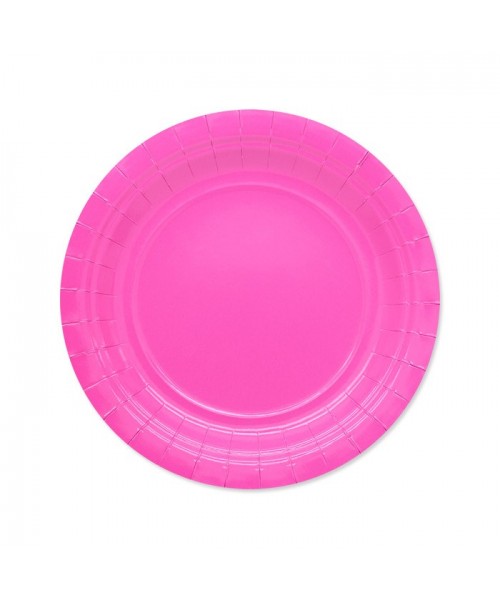 25 PIATTI CARTA 18 CM ECOLOR FUCSIA PLASTIC FREE - L'Officina