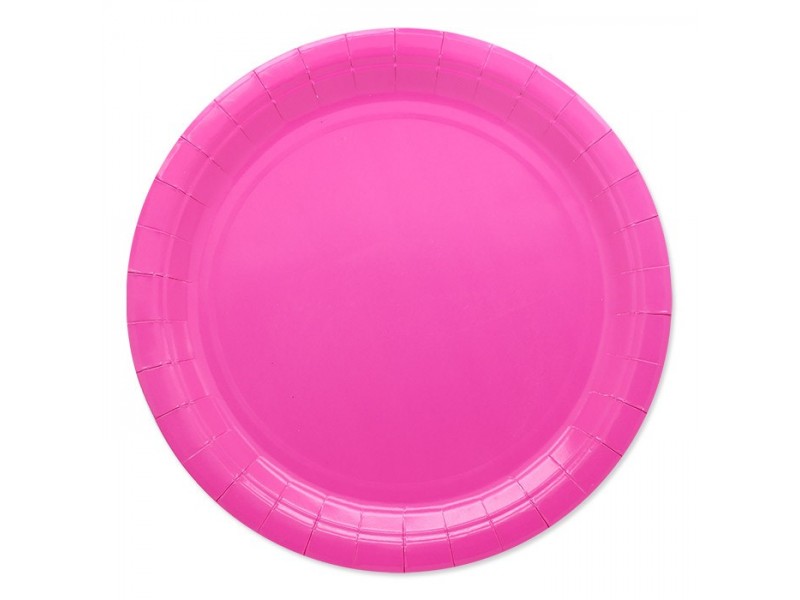 25 PIATTI CARTA 24 CM ECOLOR FUCSIA PLASTIC FREE - L'Officina