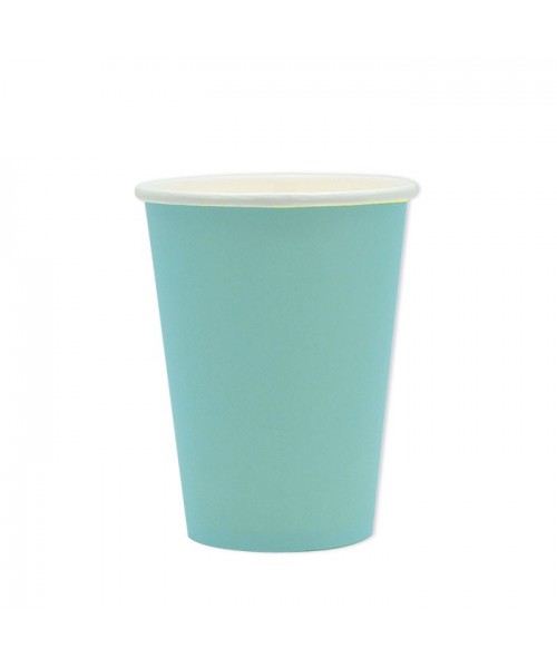 25 BICCHIERI CARTA ECOLOR ACQUA MARINA PLASTIC FREE 200CC -