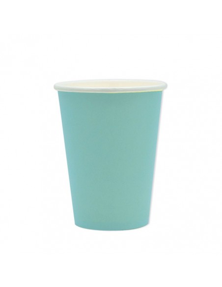 25 BICCHIERI CARTA ECOLOR ACQUA MARINA PLASTIC FREE 200CC - 25 BICCHIERI CARTA ECOLOR ACQUA MARINA PLASTIC FREE 200CC -