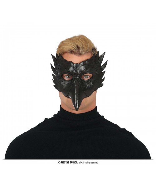 MEZZA MASCHERA GUFO NERO IN EVA - L'Officina delle feste