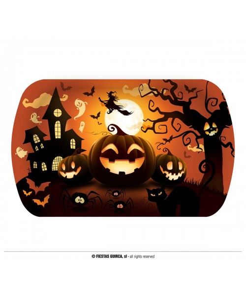 VASSOIO IN PLASTICA ZUCCA HALLOWEEN 29x15x3,5 CM - L'Officina
