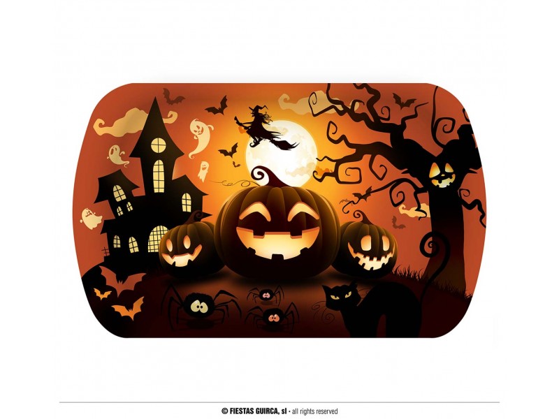 VASSOIO IN PLASTICA ZUCCA HALLOWEEN 29x15x3,5 CM - L'Officina