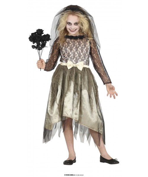 COSTUME SPOSA CADAVERE BIMBA 10-12 ANNI - L'Officina delle feste
