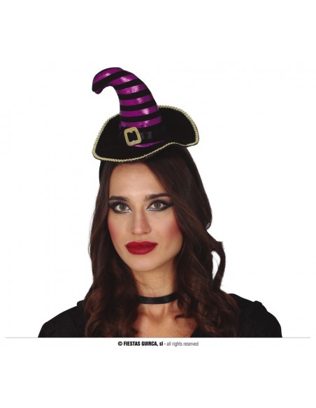 FRONTINO CAPPELLINO STREGA NERO E VIOLA - L'Officina delle feste