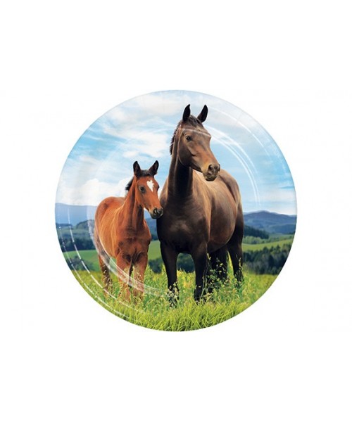 PIATTO 18CM PONY E CAVALLI 8PZ - L'Officina delle feste