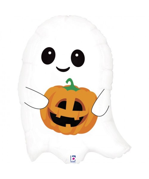PALLONE MYLAR MINISHAPE FANTASMINO CON ZUCCA 41X55CM -