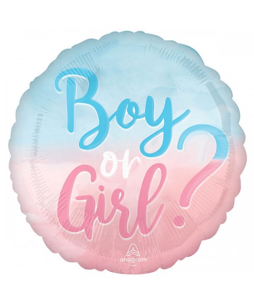 PALLONE MYLAR 18" BOY OR GIRL? 45CM - L'Officina delle feste