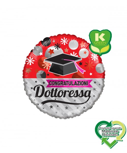 PALLONE MYLAR 18" LAUREA CONGRATULAZIONI DOTTORESSA 45CM -