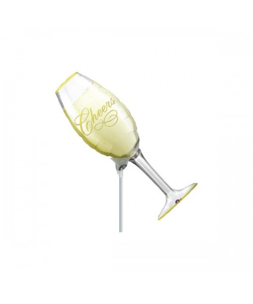 PALLONE MYLAR 9" MINISHAPE FLUTE SPUMANTE 43X20CM - L'Officina