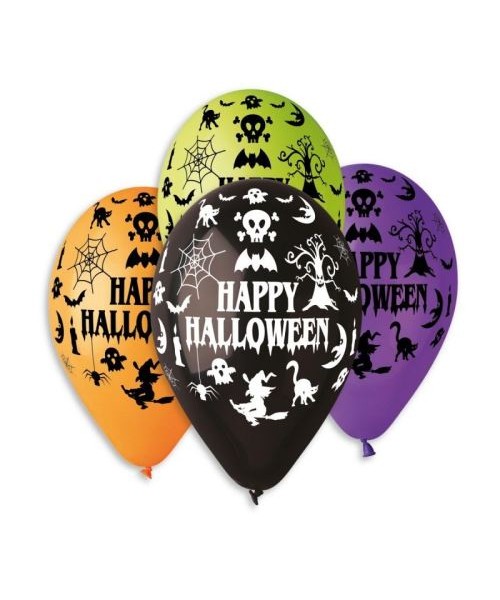 PALLONE LATTICE 12" STAMPA HAPPY HALLOWEEN PZ. 100 - L'Officina