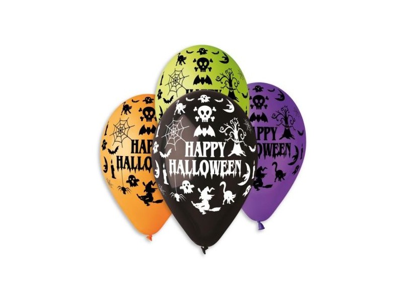 PALLONE LATTICE 12" STAMPA HAPPY HALLOWEEN PZ. 100 - L'Officina