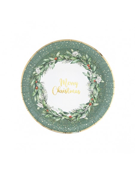 8 PIATTI CARTA FONDI CM 24 CHRISTMAS GARLAND BIODEGRADABILI - 8 PIATTI CARTA FONDI CM 24 CHRISTMAS GARLAND BIODEGRADABILI -