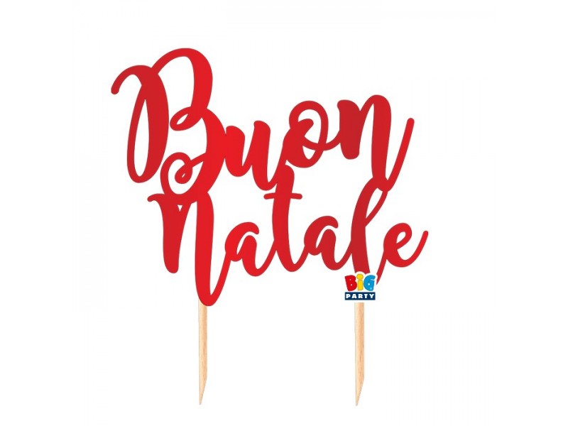 TOPPER CAKE BUON NATALE 20X21 ROSSO METAL - L'Officina delle