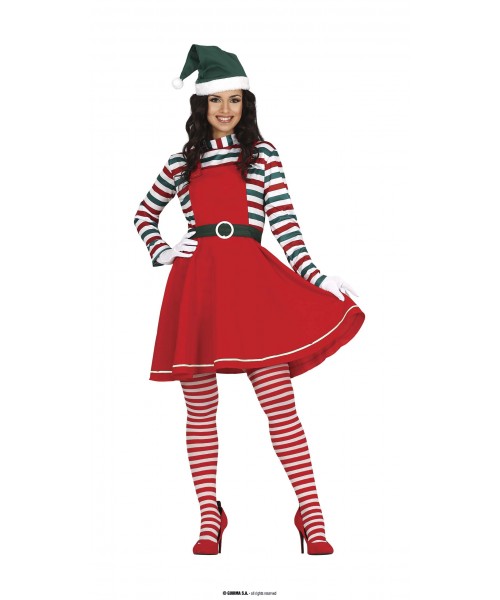COSTUME DONNA ELFA AIUTANTE DI BABBO NATALE 40-42 TG. M -