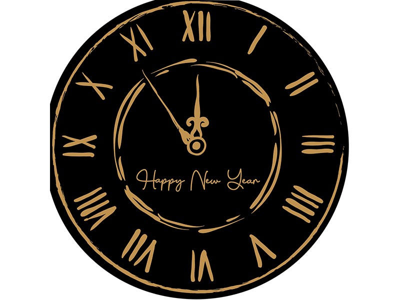 16 TOVAGLIOLI HAPPY NEW YEAR CLOCK CM 33X33 - L'Officina delle