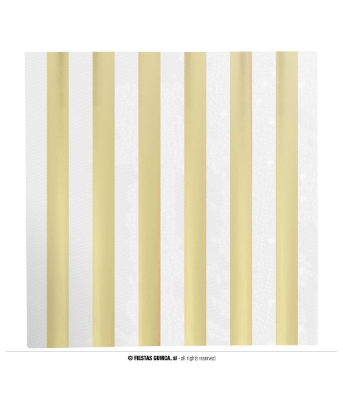TOVAGLIOLI 33X33 CM ORO E BIANCHI A RIGHE 12PZ - L'Officina